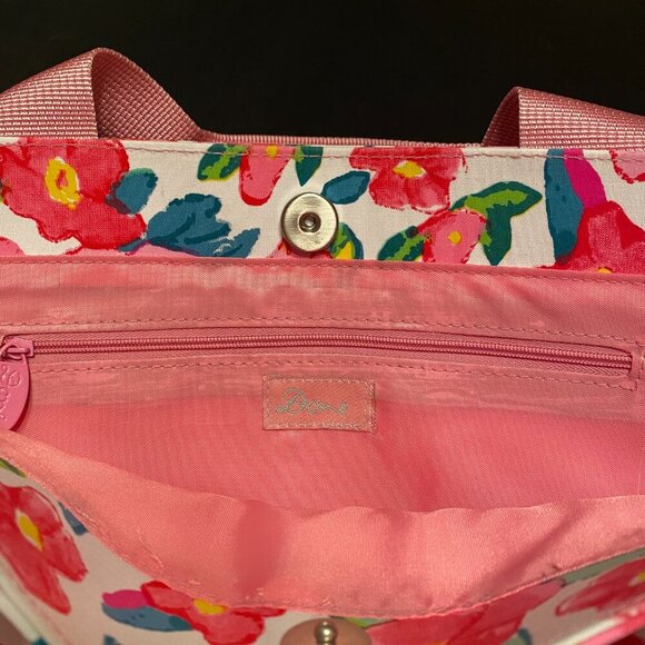 DONE Floral Tote Bag 100% cotton outside/Nylon inside Zipper Pocket - Picture 6 of 9